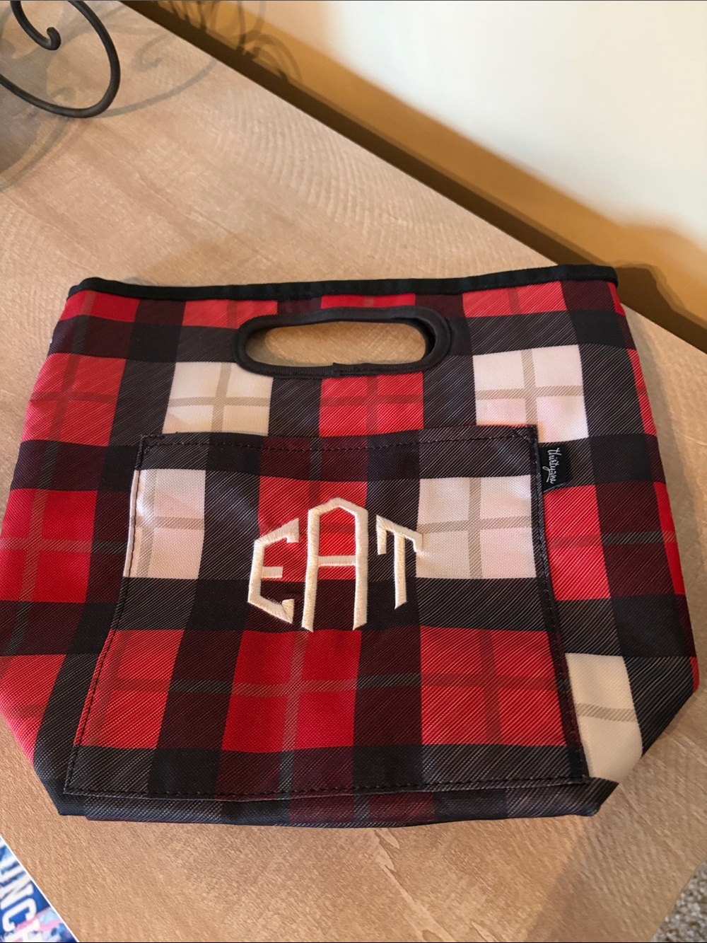 Thirty one Monogrammed Red Plaid lunch bag